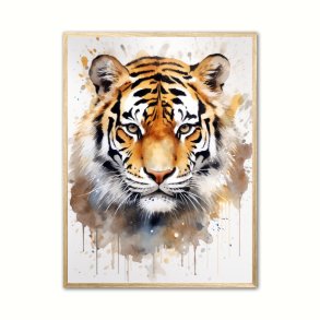 Tiger Plakat 11 - Vandfarve Effekt