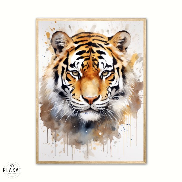 Tiger Plakat 11 - Vandfarve Effekt