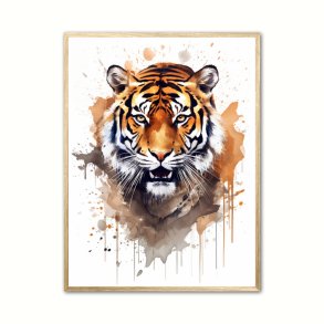 Tiger Plakat 8 - Vandfarve Effekt