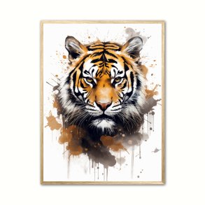Tiger Plakat 9 - Vandfarve Effekt