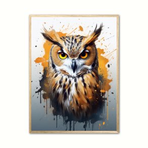 Ugle Plakat 10 - Vandfarve Effekt