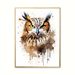 Ugle Plakat 8 - Vandfarve Effekt