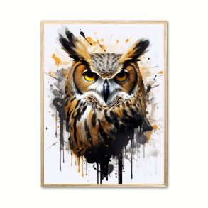 Ugle Plakat 9 - Vandfarve Effekt