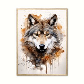 Ulve Plakat 10 - Vandfarve Effekt