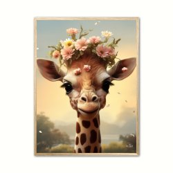 Giraffens Blomsterdrm - Giraf Plakat 10