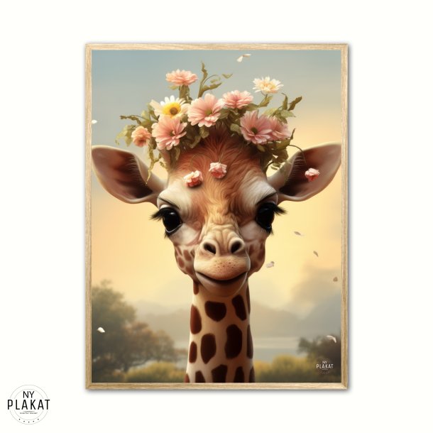 Giraffens Blomsterdrm - Giraf Plakat 10