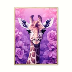 Giraffens Lilla Rosedrm - Giraf Plakat 25