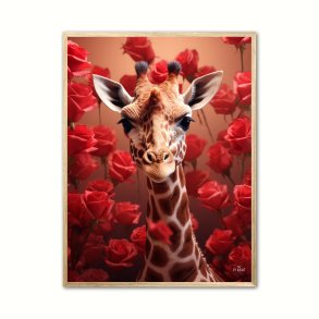 Giraffens Rde Roseblomstring - Giraf Plakat 15