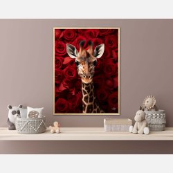 Giraffens Krlighed til Rde Roser - Giraf Plakat 17