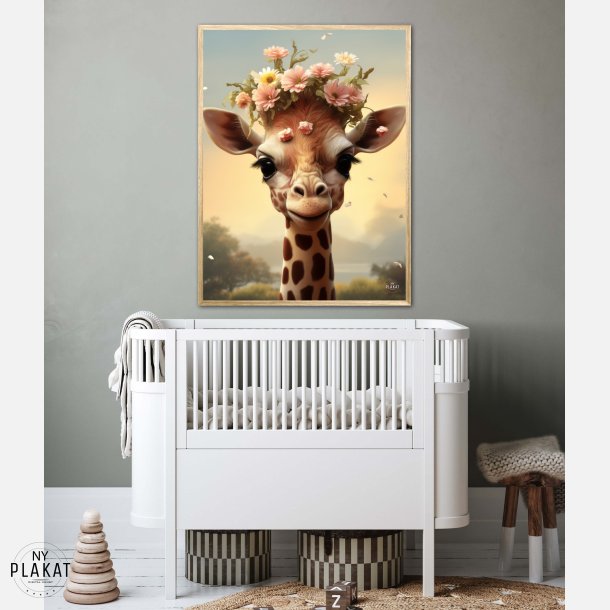 Giraffens Blomsterdrm - Giraf Plakat 10