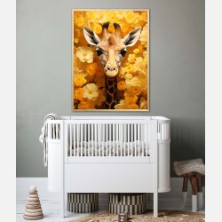 Giraffens Gule Blomsterparadis - Giraf Plakat 12