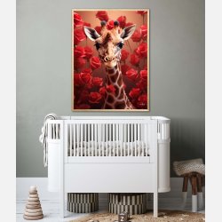Giraffens Rde Roseblomstring - Giraf Plakat 15