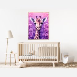 Giraffens Lilla Rosedrm - Giraf Plakat 25