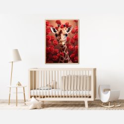 Giraffens Rde Roseblomstring - Giraf Plakat 15
