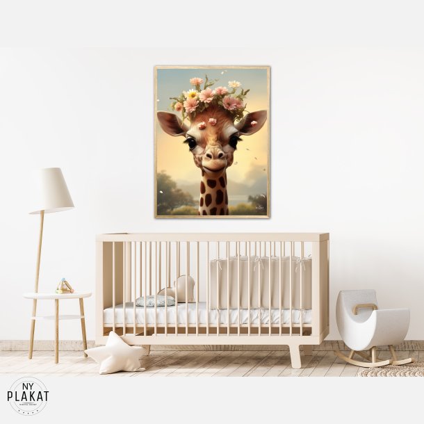 Giraffens Blomsterdrm - Giraf Plakat 10