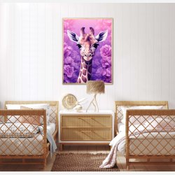 Giraffens Lilla Rosedrm - Giraf Plakat 25