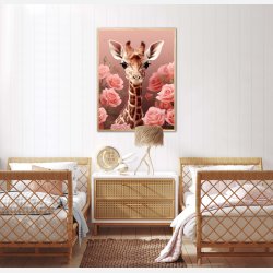 Pink Roser i Giraffens Verden - Giraf Plakat 31