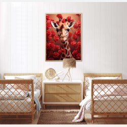 Giraffens Rde Roseblomstring - Giraf Plakat 15