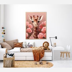 Pink Roser i Giraffens Verden - Giraf Plakat 31