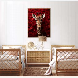 Giraffens Krlighed til Rde Roser - Giraf Plakat 17