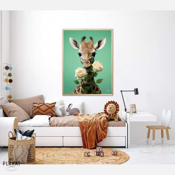 Giraffens Blomsterdans - Giraf Plakat 18