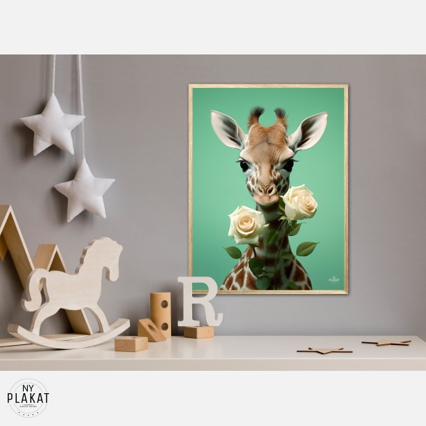 Giraffens Blomsterdans - Giraf Plakat 18