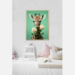 Giraffens Blomsterdans - Giraf Plakat 18