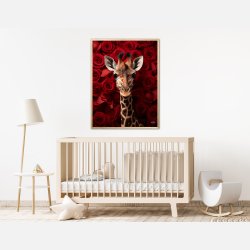 Giraffens Krlighed til Rde Roser - Giraf Plakat 17