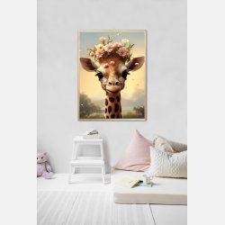 Giraffens Blomsterdrm - Giraf Plakat 10