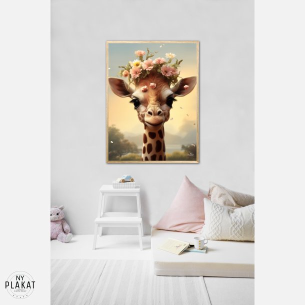 Giraffens Blomsterdrm - Giraf Plakat 10