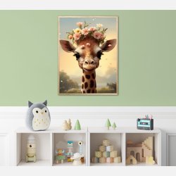 Giraffens Blomsterdrm - Giraf Plakat 10