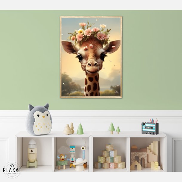 Giraffens Blomsterdrm - Giraf Plakat 10
