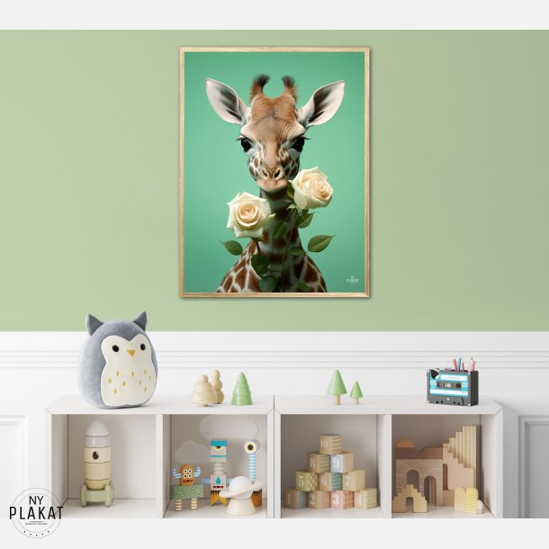 Giraffens Blomsterdans - Giraf Plakat 18