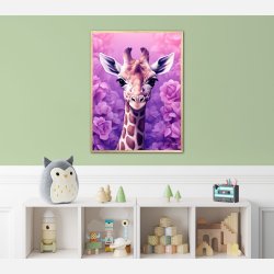 Giraffens Lilla Rosedrm - Giraf Plakat 25