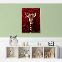 Giraffens Krlighed til Rde Roser - Giraf Plakat 17