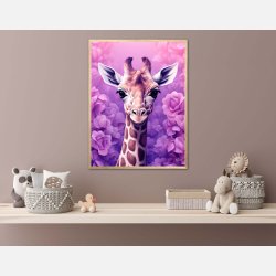 Giraffens Lilla Rosedrm - Giraf Plakat 25