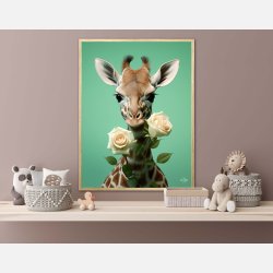 Giraffens Blomsterdans - Giraf Plakat 18