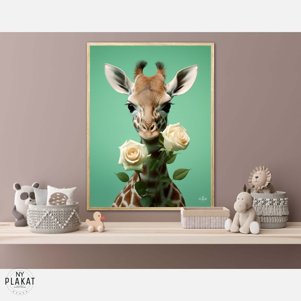 Giraffens Blomsterdans - Giraf Plakat 18