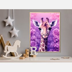 Giraffens Lilla Rosedrm - Giraf Plakat 25