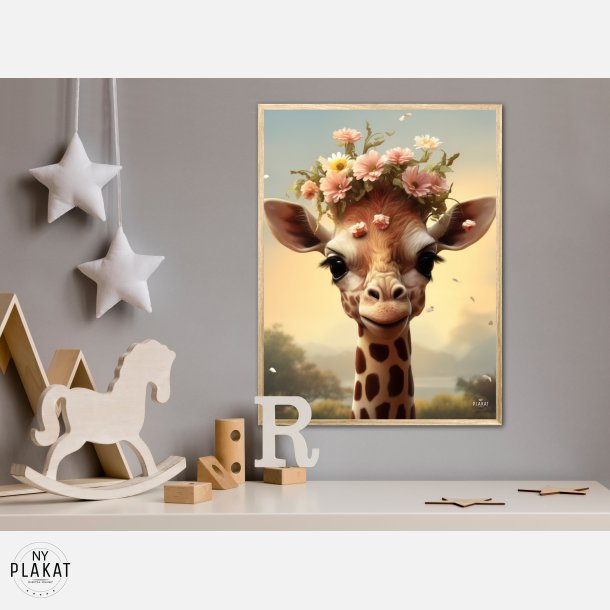 Giraffens Blomsterdrm - Giraf Plakat 10