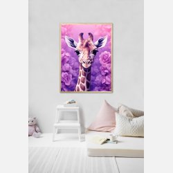 Giraffens Lilla Rosedrm - Giraf Plakat 25