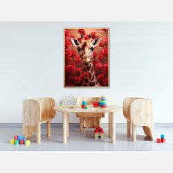 Giraffens Rde Roseblomstring - Giraf Plakat 15