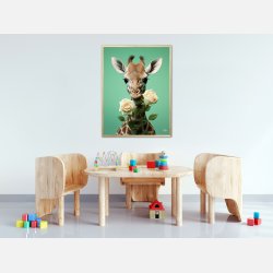 Giraffens Blomsterdans - Giraf Plakat 18