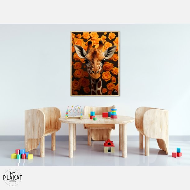 Orange Rosernes Giraf - Giraf Plakat 19