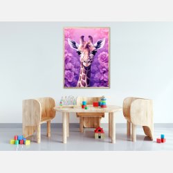 Giraffens Lilla Rosedrm - Giraf Plakat 25