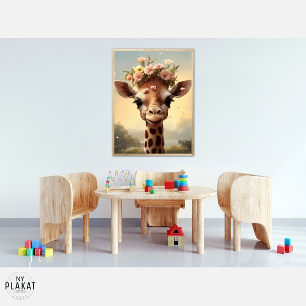 Giraffens Blomsterdrm - Giraf Plakat 10