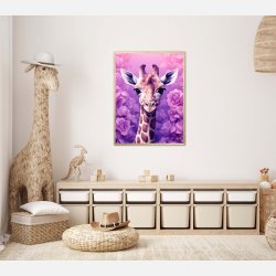 Giraffens Lilla Rosedrm - Giraf Plakat 25
