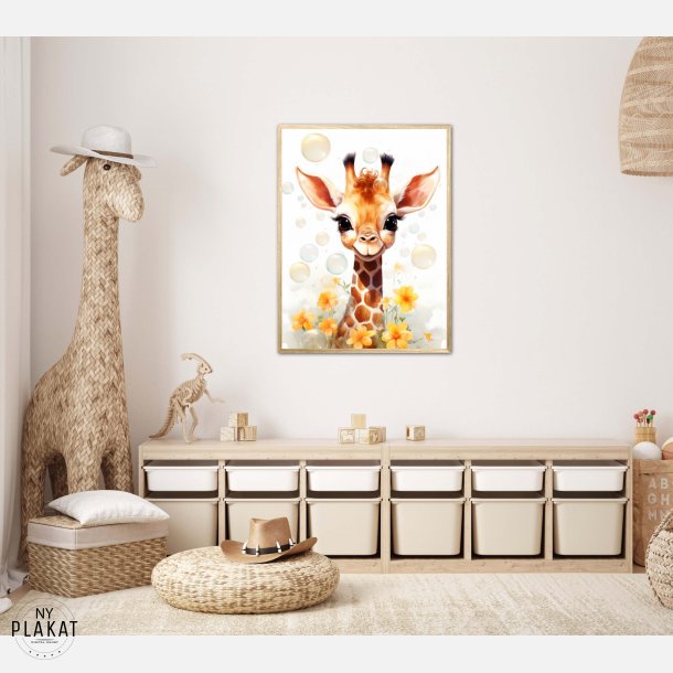 Giraffens Bobleleg - Giraf Plakat 14