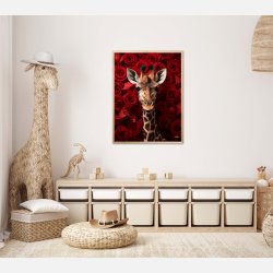 Giraffens Krlighed til Rde Roser - Giraf Plakat 17