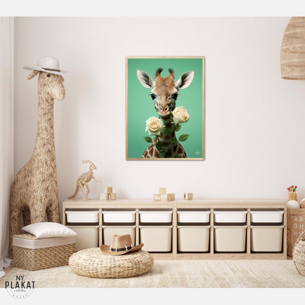 Giraffens Blomsterdans - Giraf Plakat 18